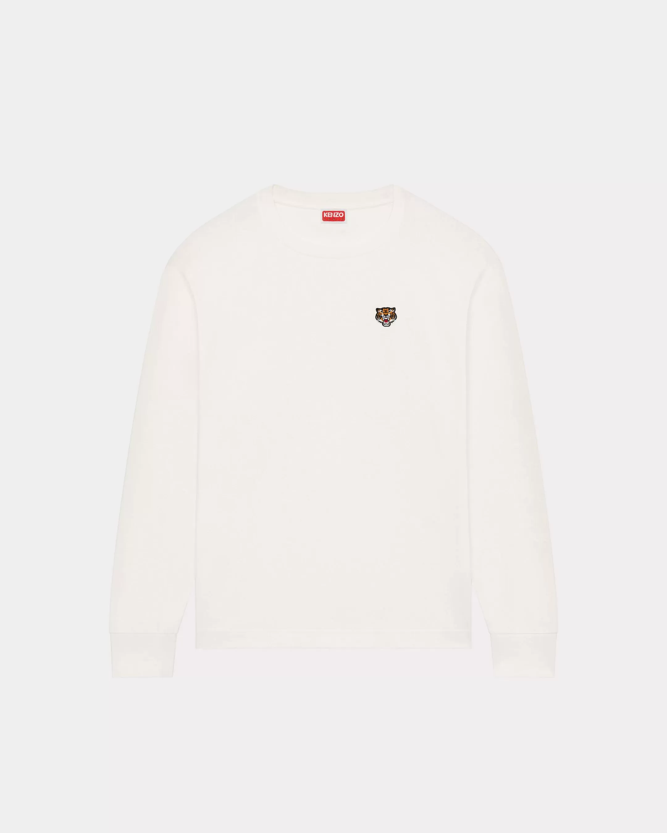 T-shirts and Polos | Lucky Tiger*KENZO 'Lucky Tiger Crest' embroidered long sleeve T-shirt Off White