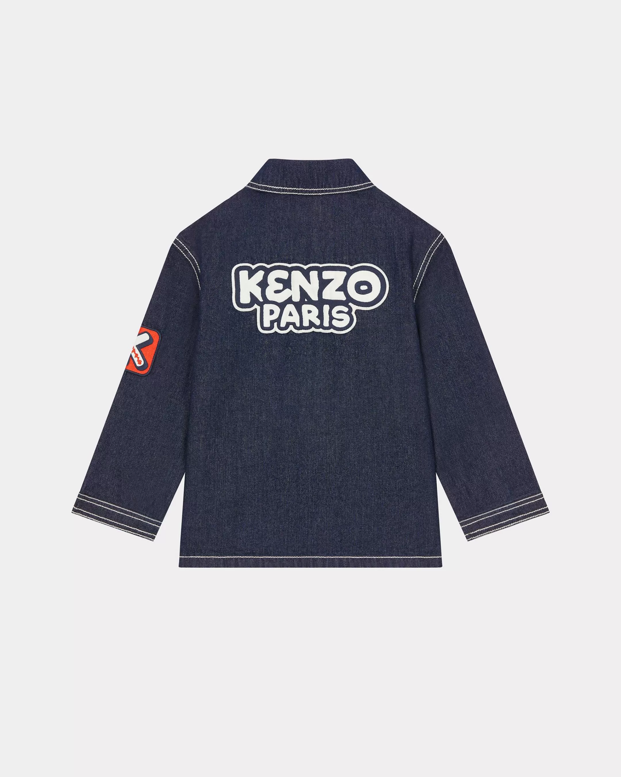 BOYS (3-12 YEARS)*KENZO 'Sailor' denim jacket with embroidered badges Navy Blue