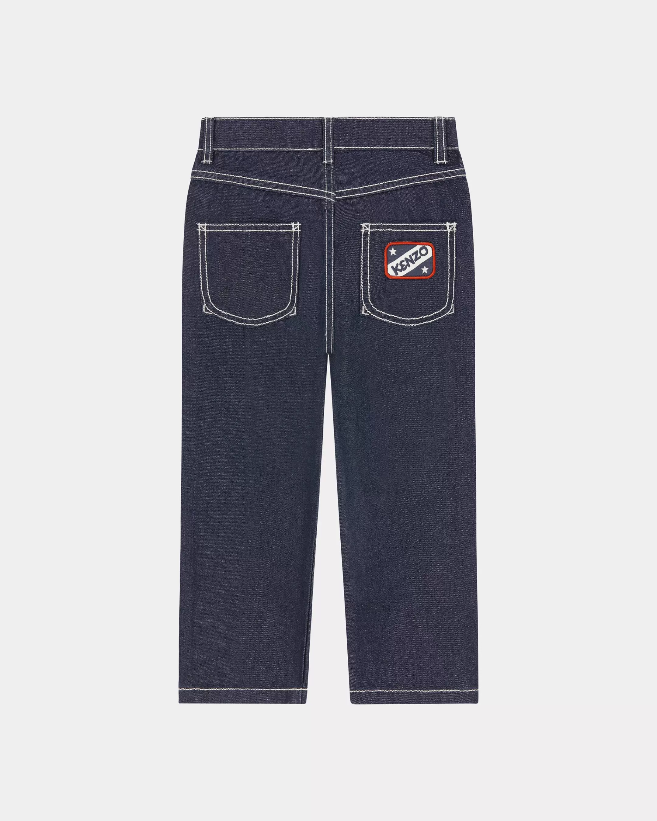 BOYS (3-12 YEARS)*KENZO 'Sailor' embroidered jeans Navy Blue