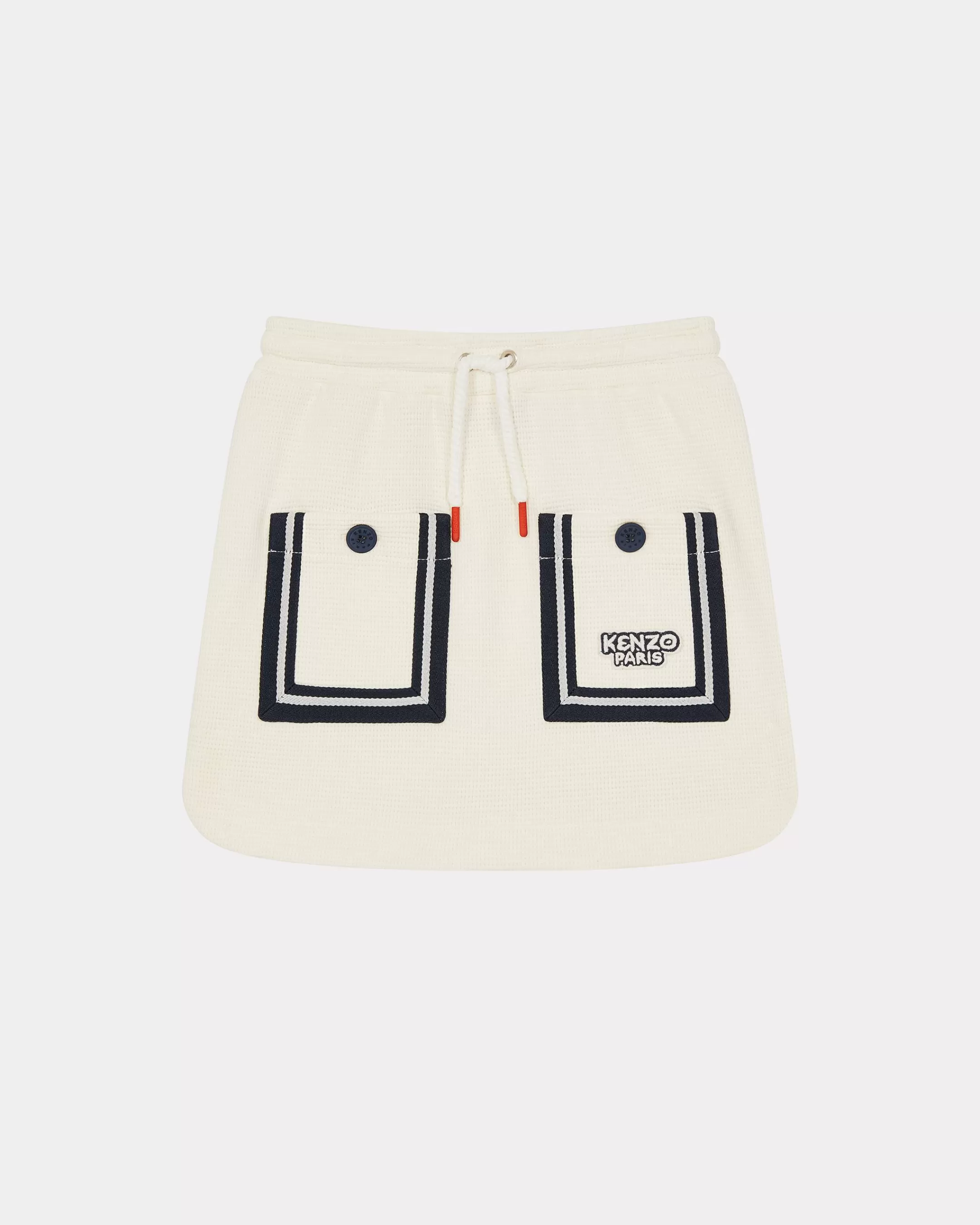 GIRLS (3-12 YEARS)*KENZO 'Sailor' honeycomb embroidered skirt White