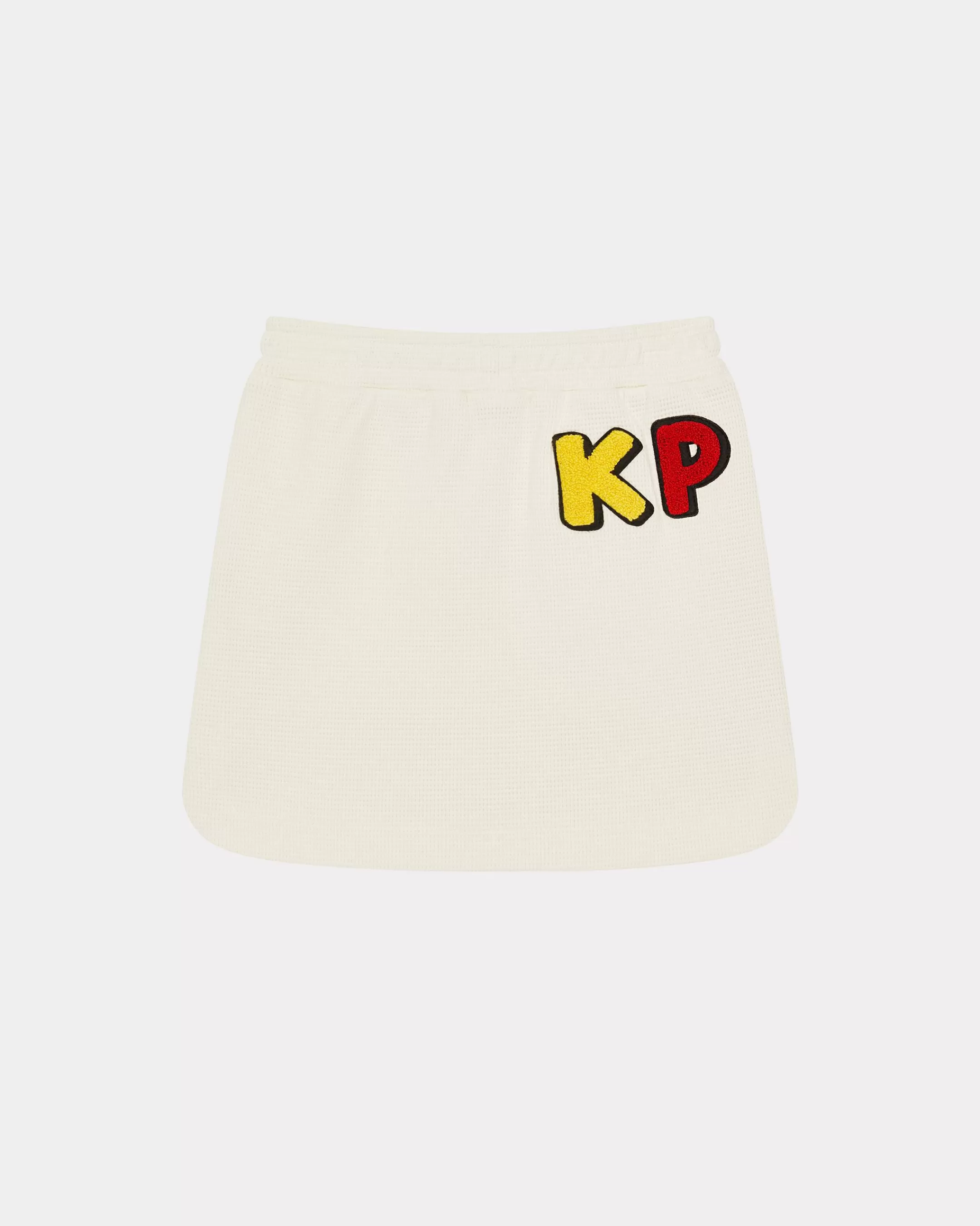 GIRLS (3-12 YEARS)*KENZO 'Sailor' honeycomb embroidered skirt White