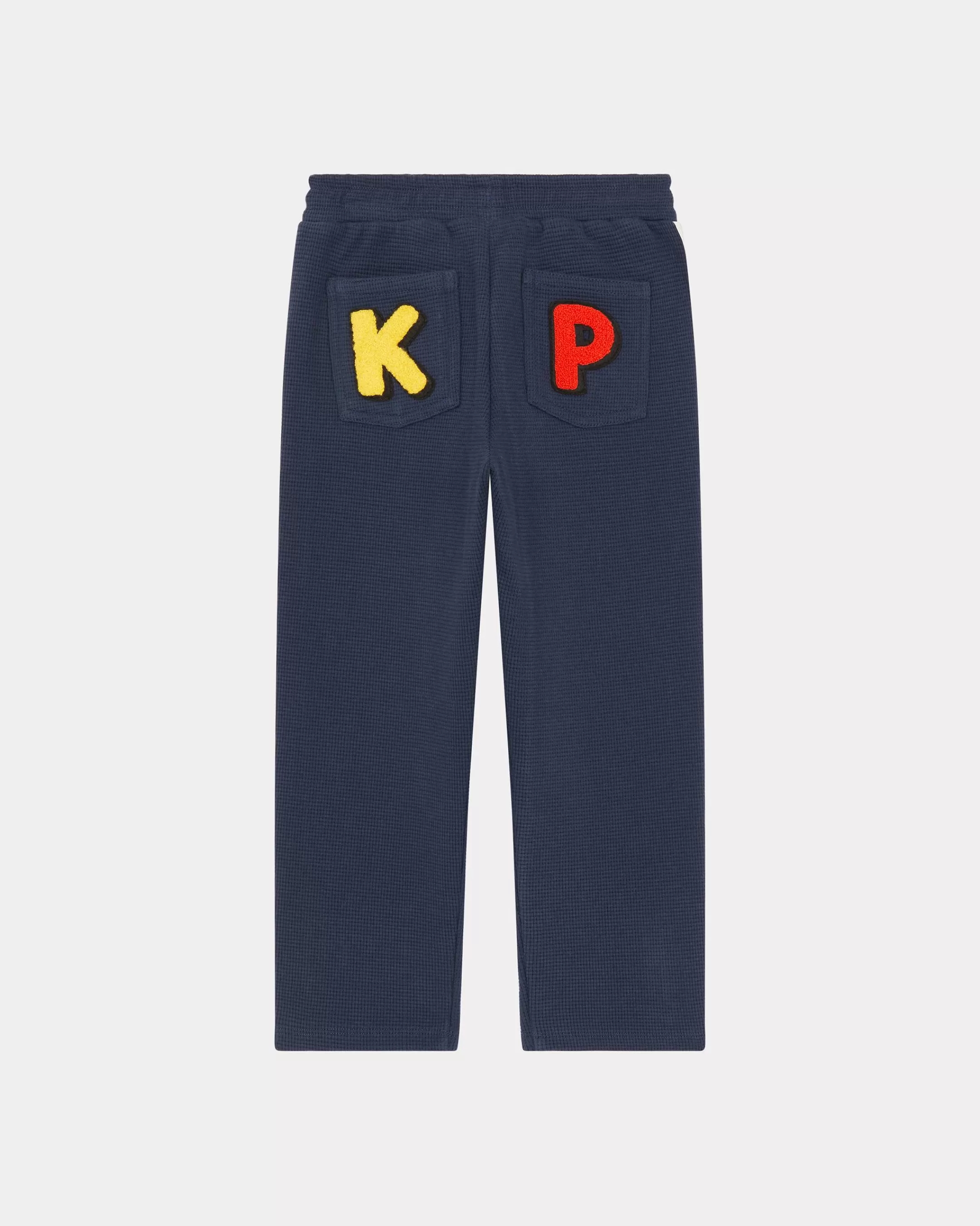 BOYS (3-12 YEARS)*KENZO 'Sailor' honeycomb embroidered trousers Navy Blue