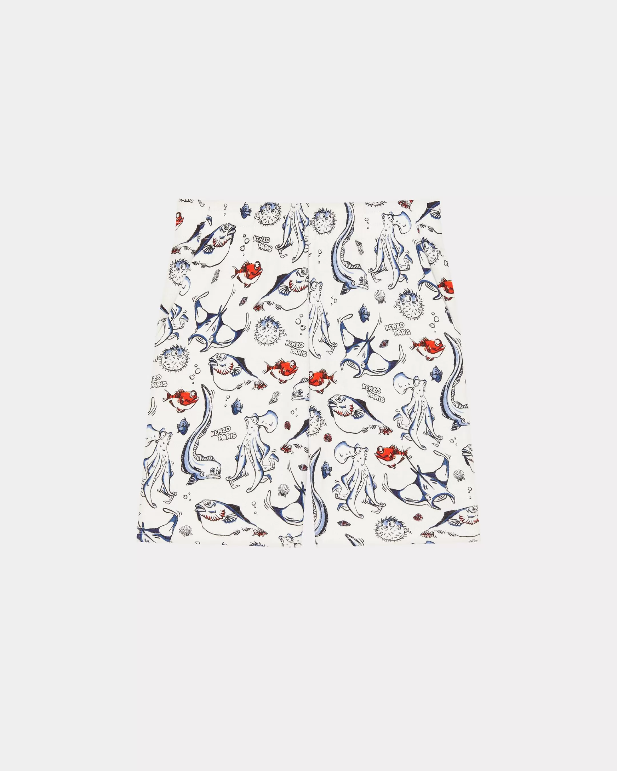 BOYS (3-12 YEARS)*KENZO 'Sailor' printed and lined Bermuda shorts White