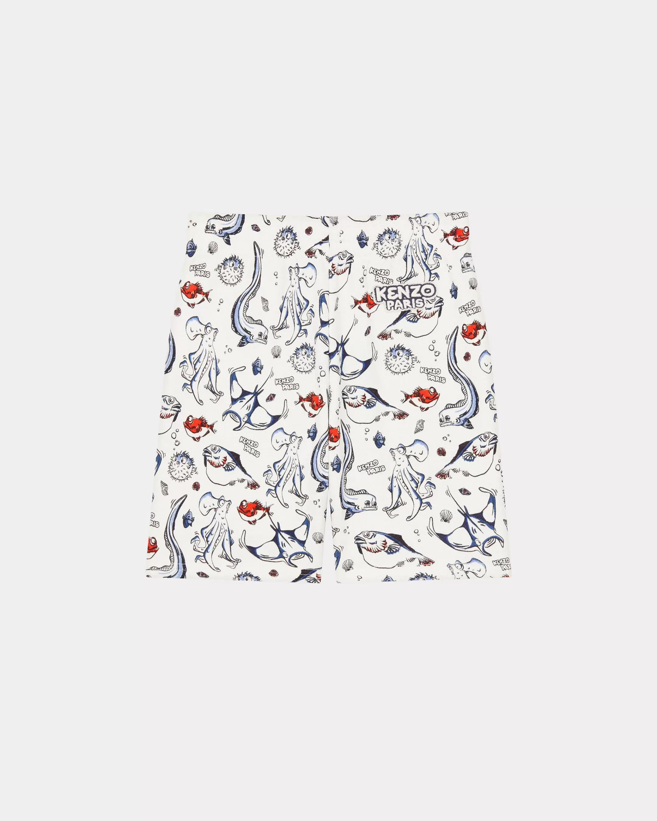 BOYS (3-12 YEARS)*KENZO 'Sailor' printed and lined Bermuda shorts White