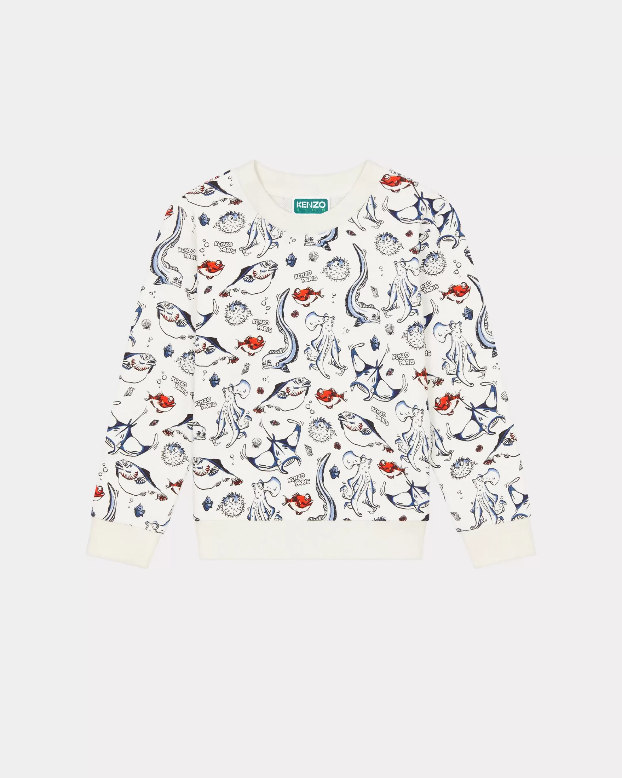 BOYS (3-12 YEARS) | GIRLS (3-12 YEARS)*KENZO 'Sailor' printed fleece sweatshirt White