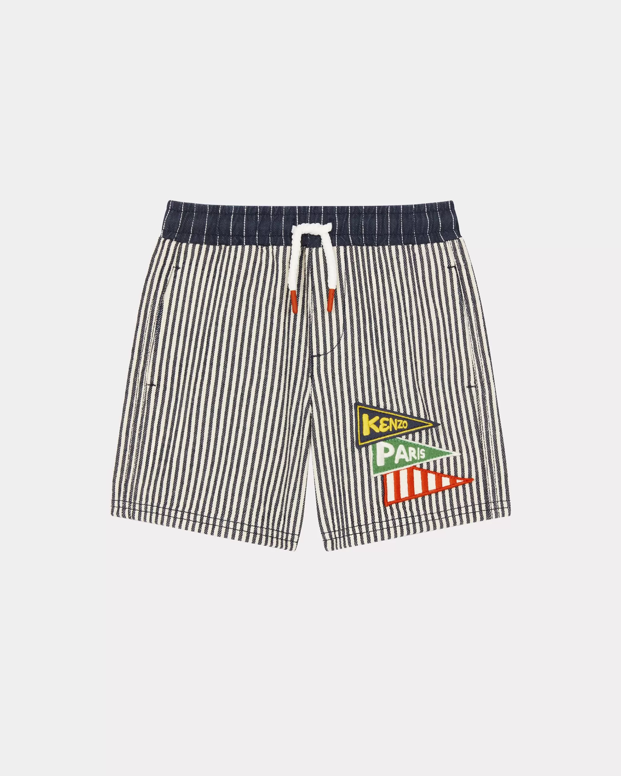 BOYS (3-12 YEARS)*KENZO 'Sailor' striped denim Bermuda shorts Navy Blue