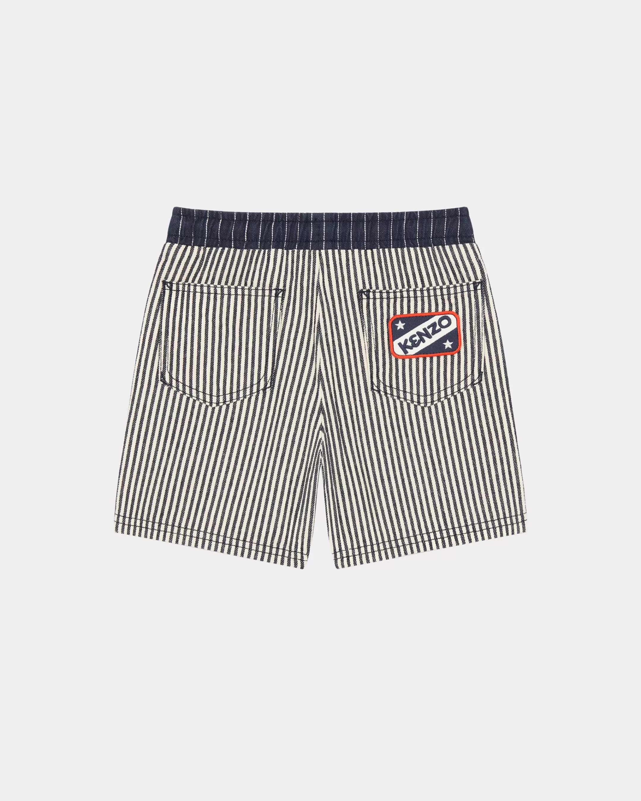 BOYS (3-12 YEARS)*KENZO 'Sailor' striped denim Bermuda shorts Navy Blue