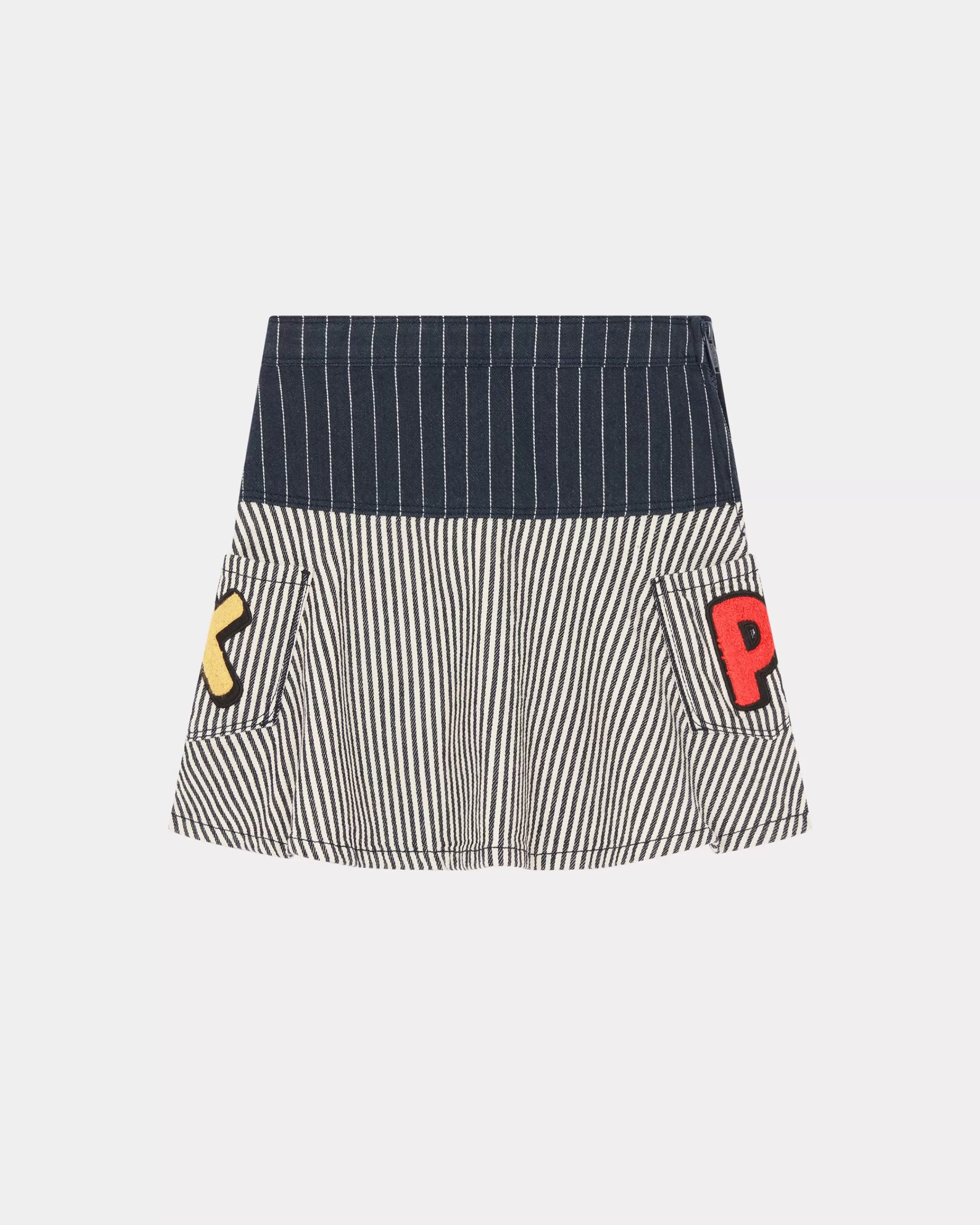 GIRLS (3-12 YEARS)*KENZO 'Sailor' striped denim skirt Navy Blue