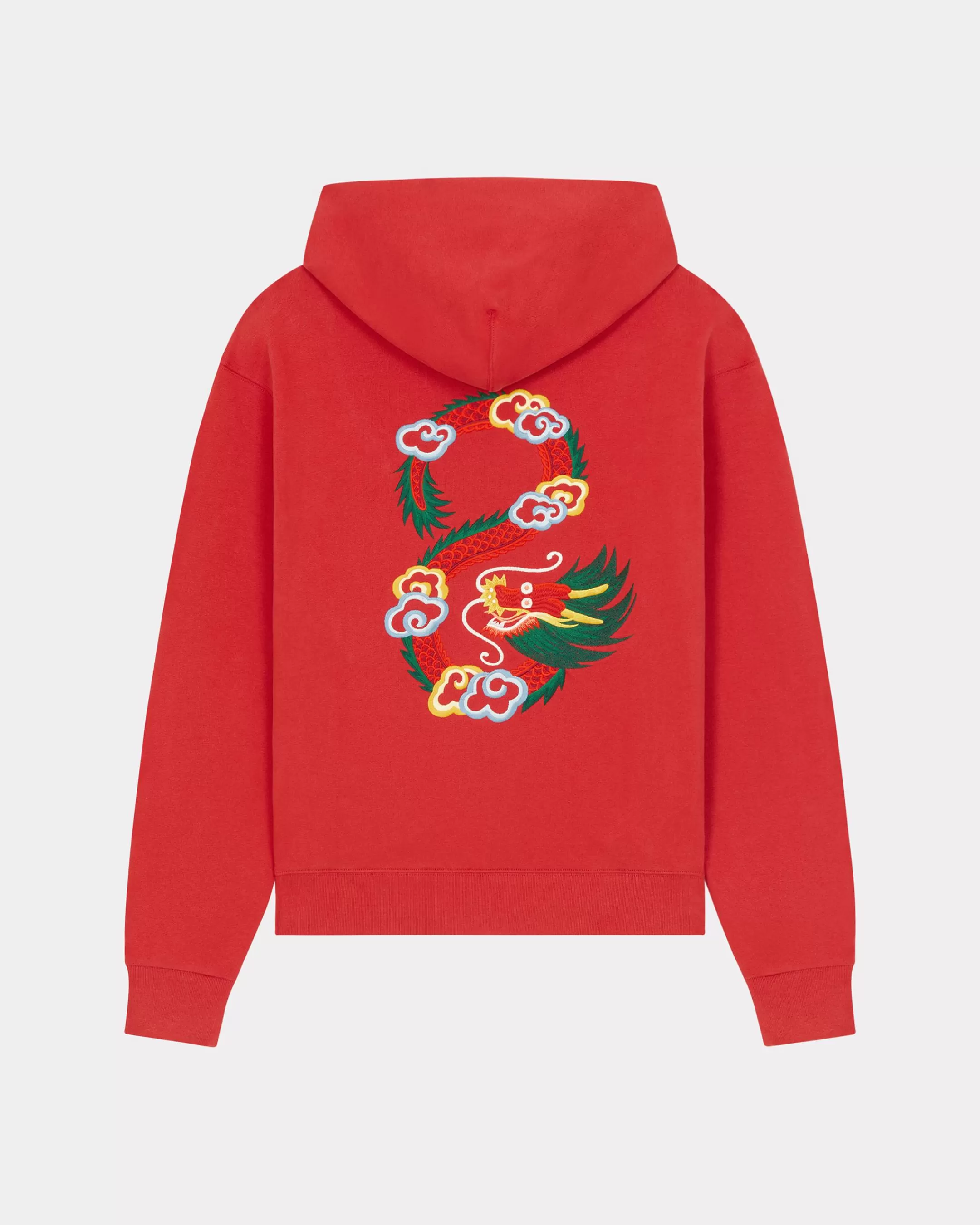 Sweatshirts and Hoodies*KENZO 'Year of the Dragon' classic hooded embroidered sweatshirt Cherry