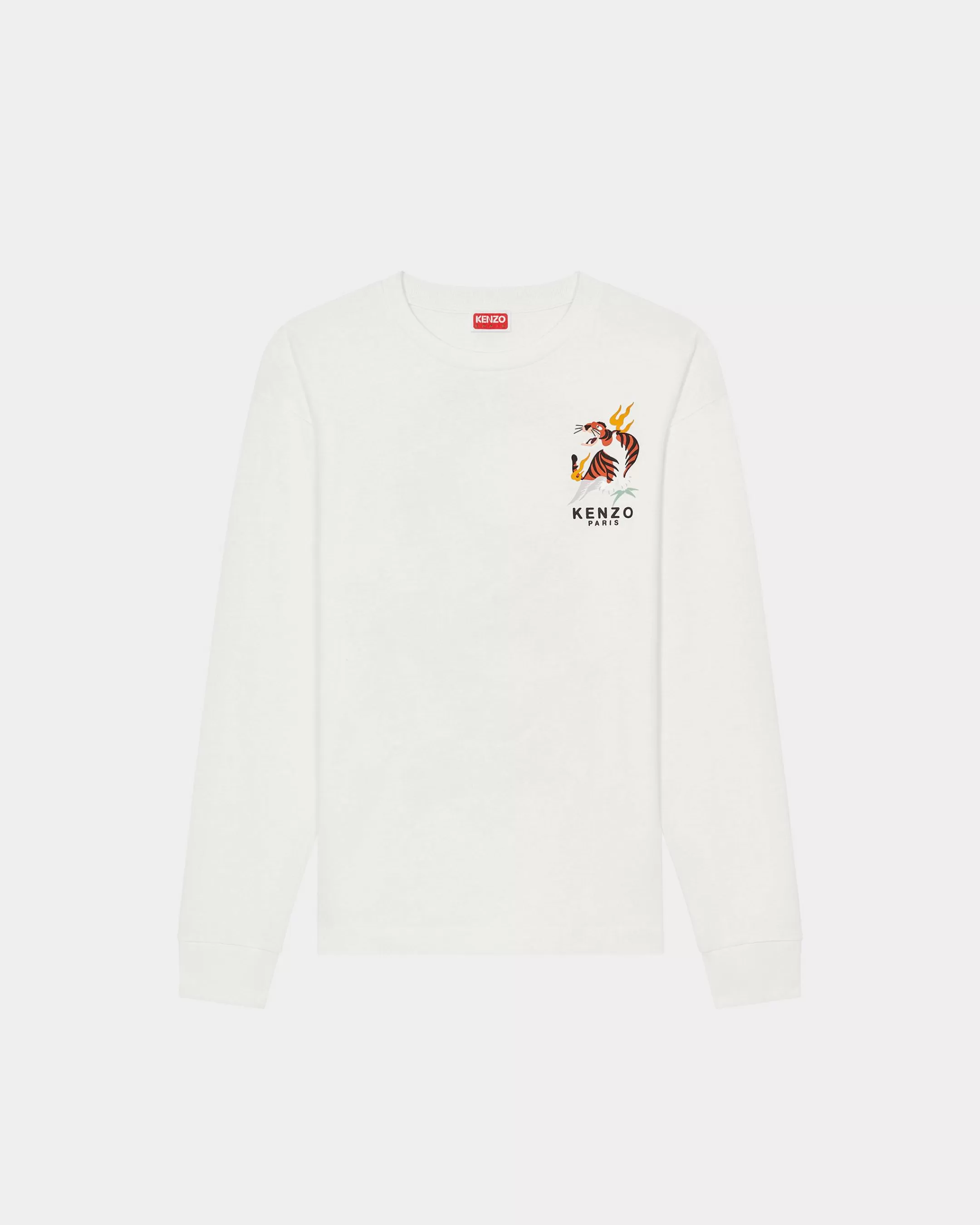 T-shirts and Polos*KENZO 'Year of the Dragon' classic long-sleeved T-shirt Off White