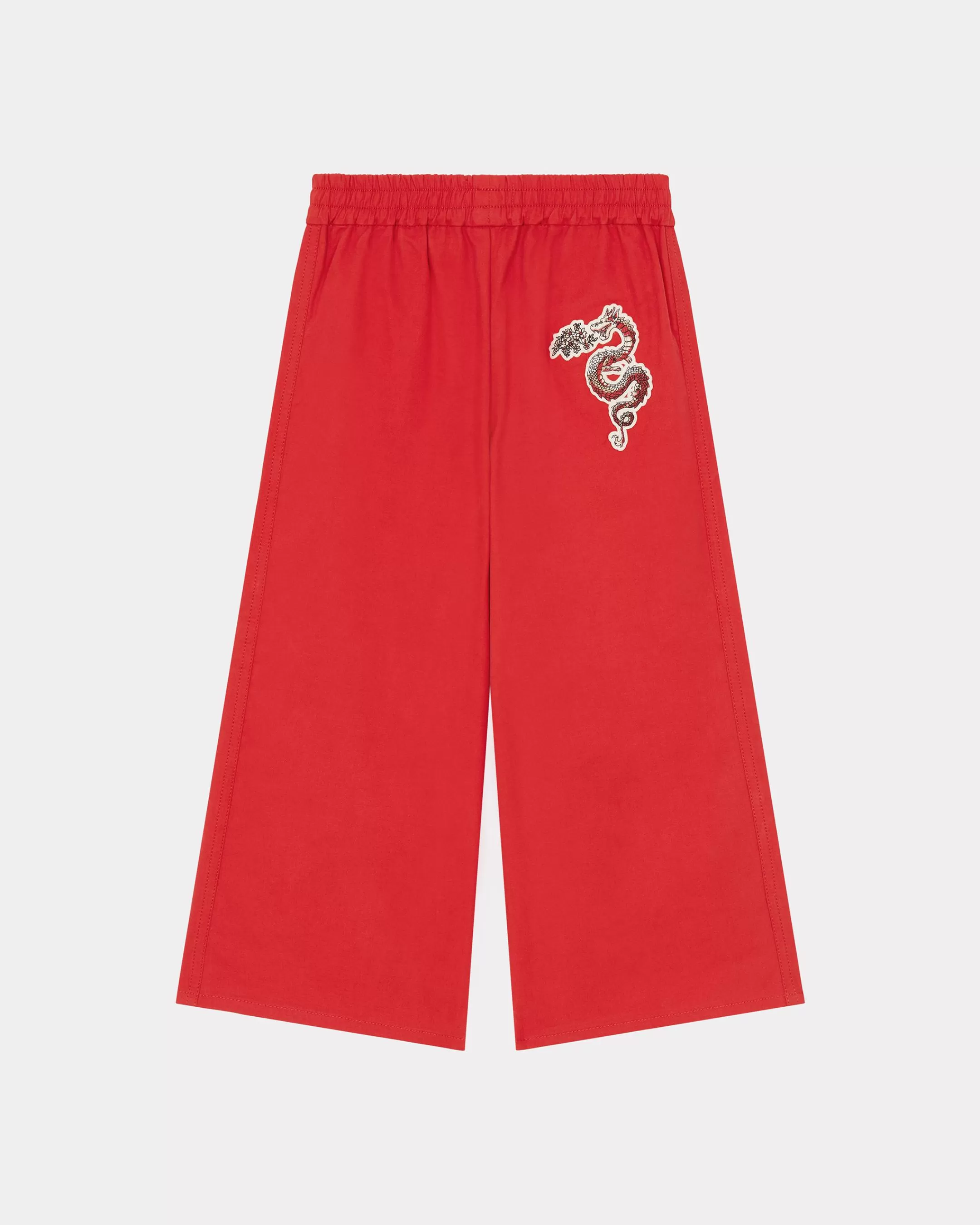 GIRLS (3-12 YEARS)*KENZO Year of the Dragon' embroidered cotton trousers Medium Red