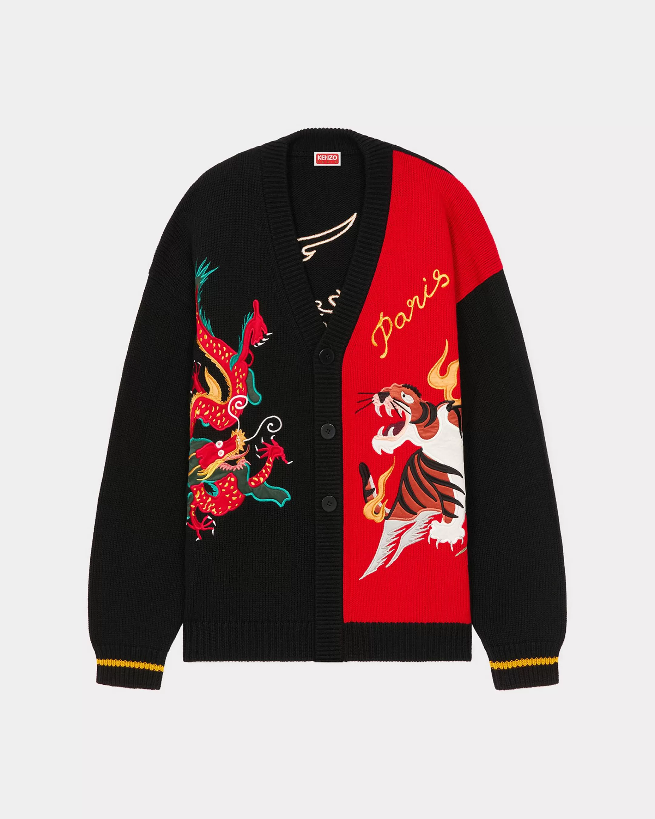 Knitwear | Knitwear*KENZO 'Year of the Dragon' embroidered genderless cardigan Black