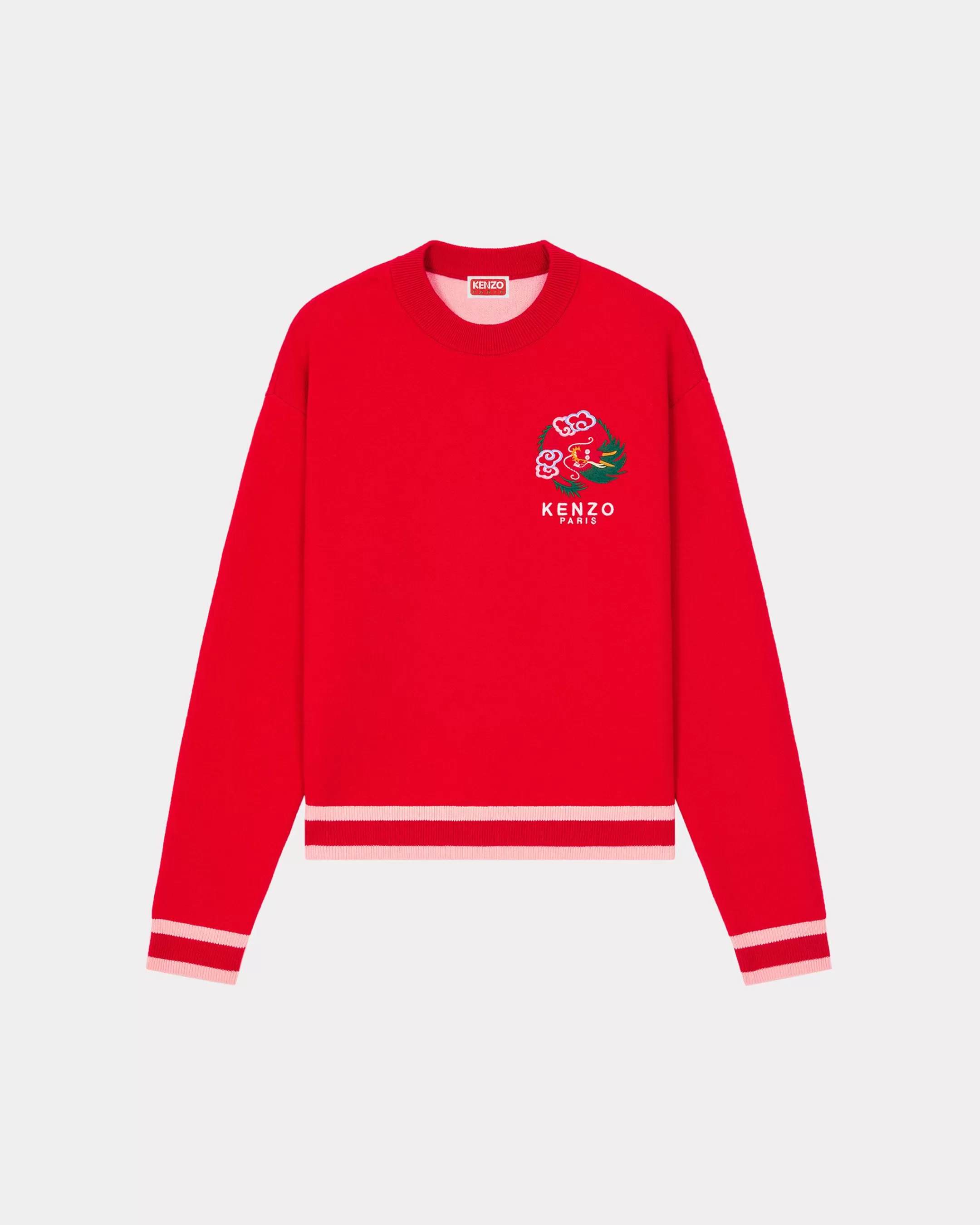 Knitwear*KENZO 'Year of the Dragon' embroidered jumper Cherry