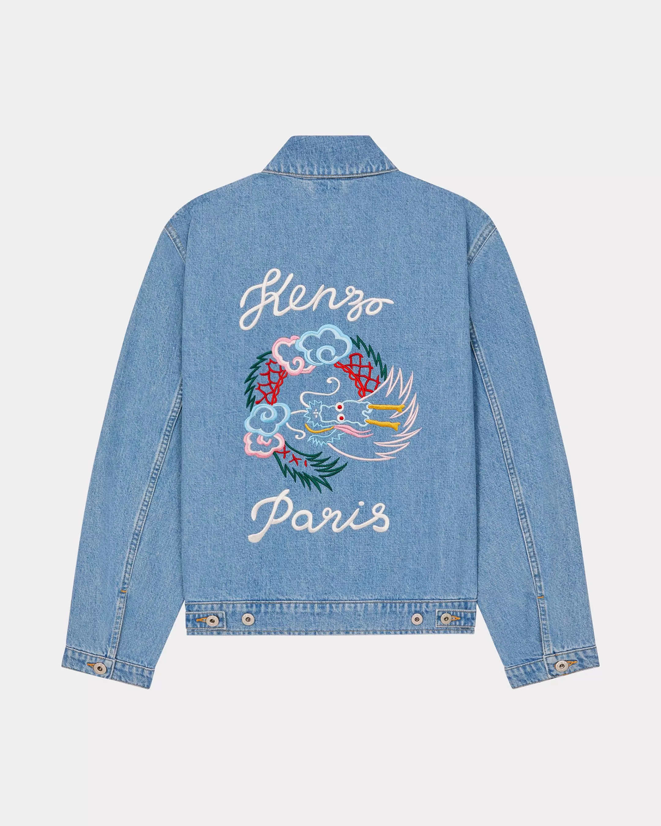 Denim | Jackets and Coats*KENZO 'Year of the Dragon' embroidered trucker jacket Stone Bleached Blue Denim