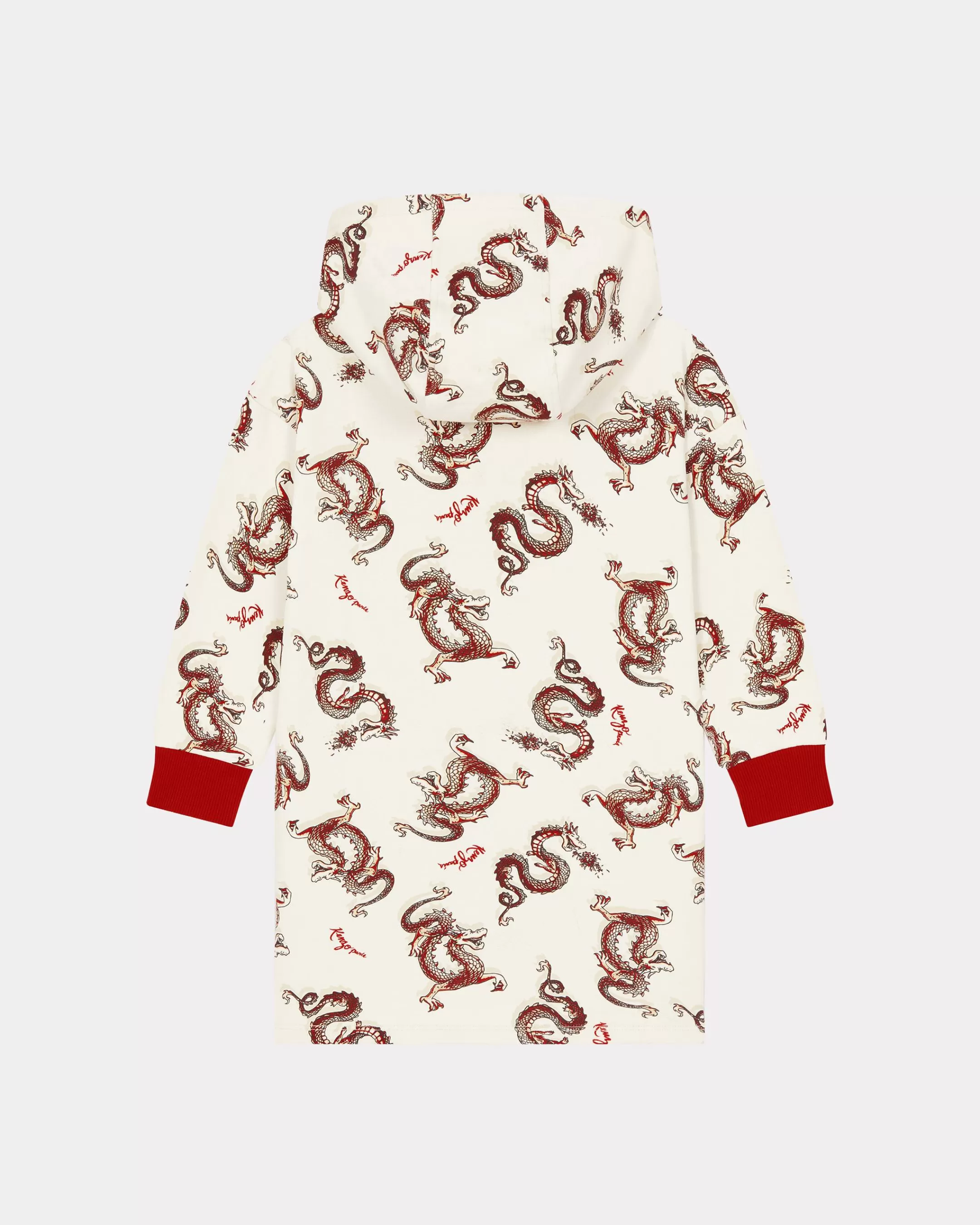 GIRLS (3-12 YEARS)*KENZO Year of the Dragon' hooded dress Cream